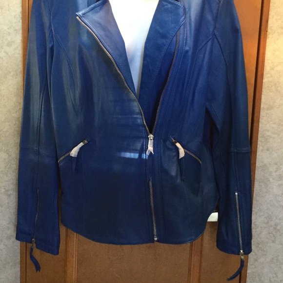 COPY - New! 💙 Lambskin Leather Motorcycle Jacket twiggy - Picture 6 of 11
